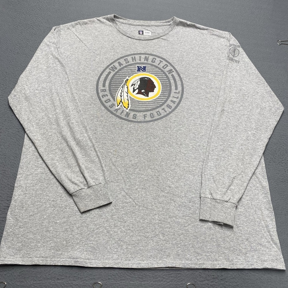 Washington Redskins Shirt Mens 3XL Gray NFL Football Long Sleeve Team Apparel